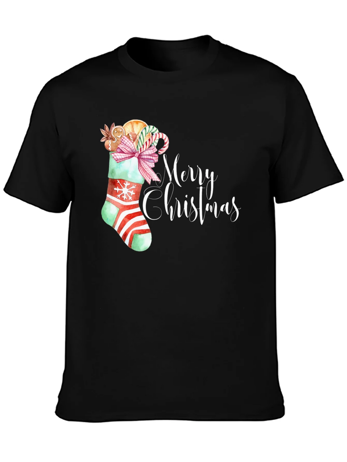 Festive Merry Christmas Stocking T-Shirt product image 3