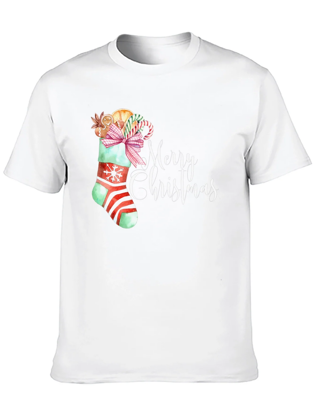 Festive Merry Christmas Stocking T-Shirt product image 9