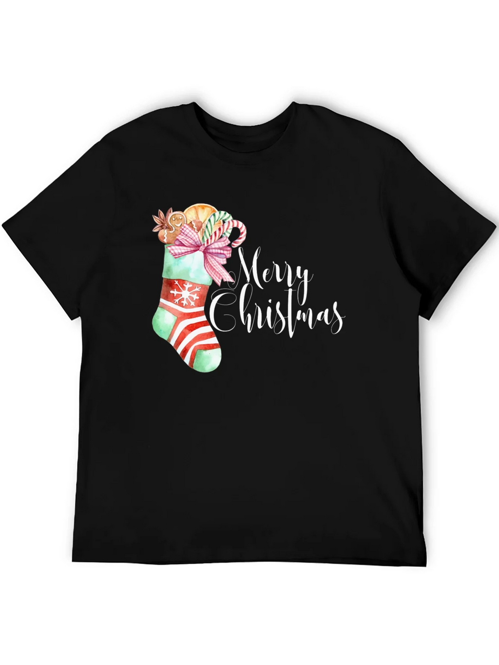 Festive Merry Christmas Stocking T-Shirt product image 5