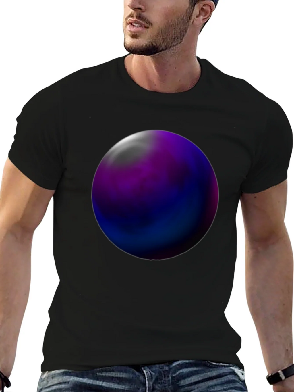 Abstract Orb Graphic Tee - Black Unisex T-Shirt product image 6
