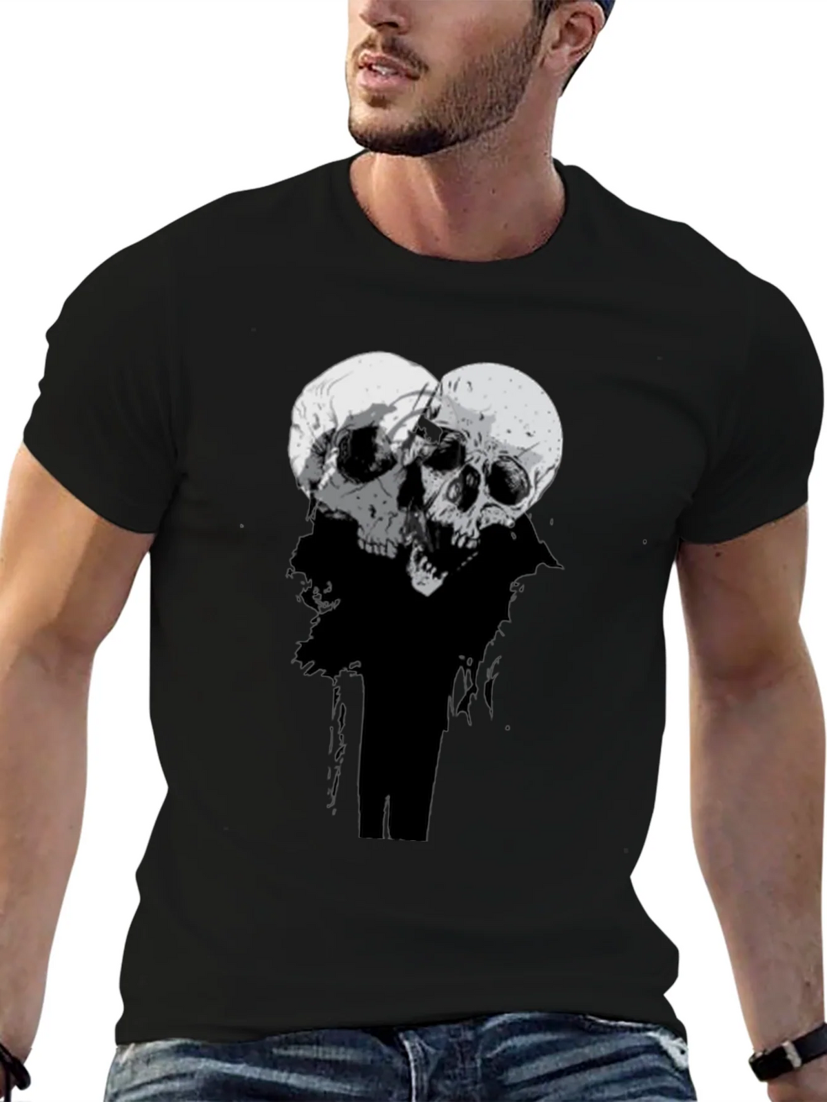 Skull Duo Graphic Tee - Mens Black T-Shirt product image 6