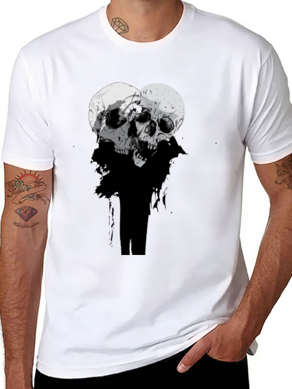 Skull Duo Graphic Tee - Mens Black T-Shirt product image 7