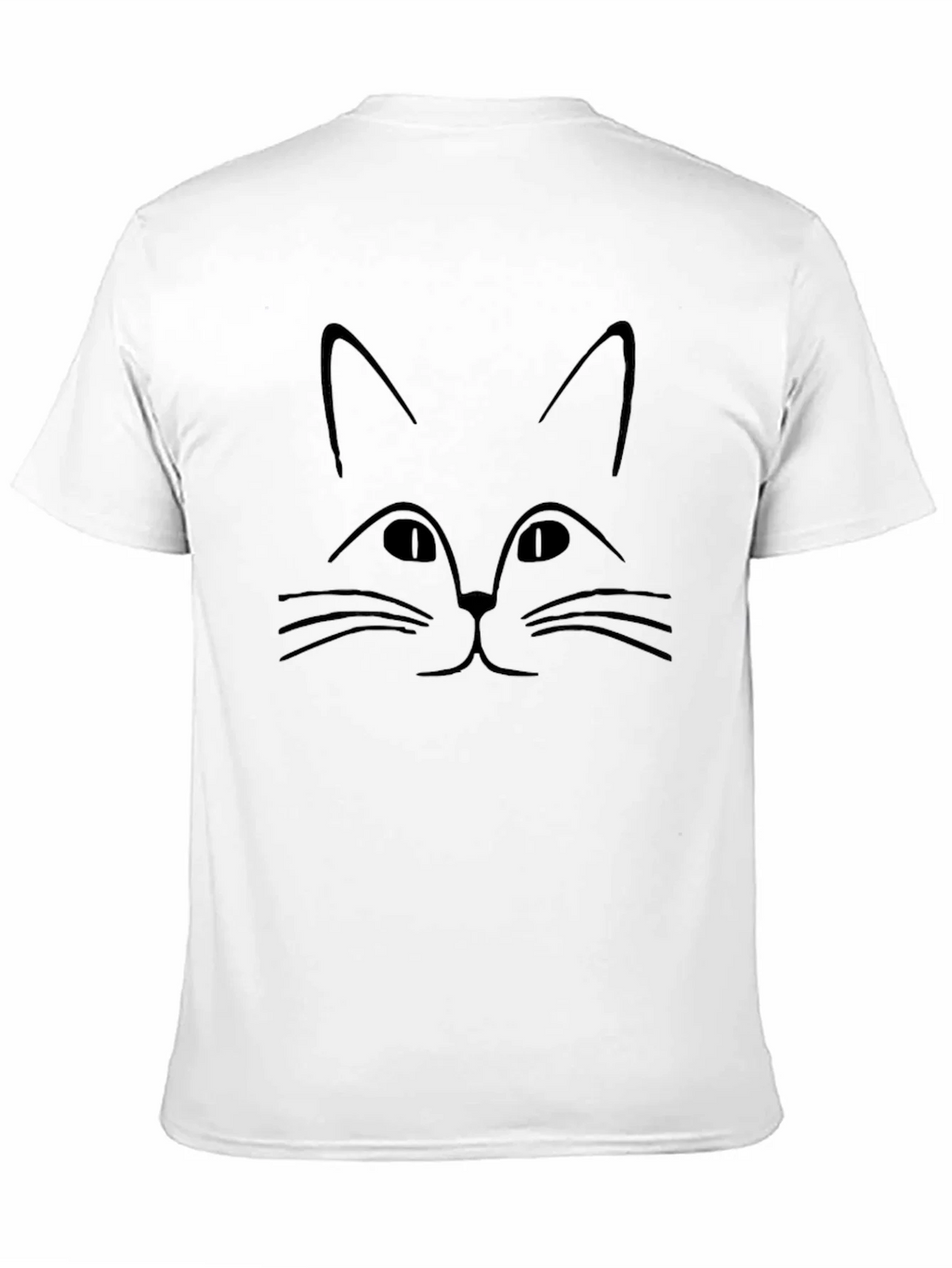 Minimalist Cat Face Graphic Black T-Shirt product image 10