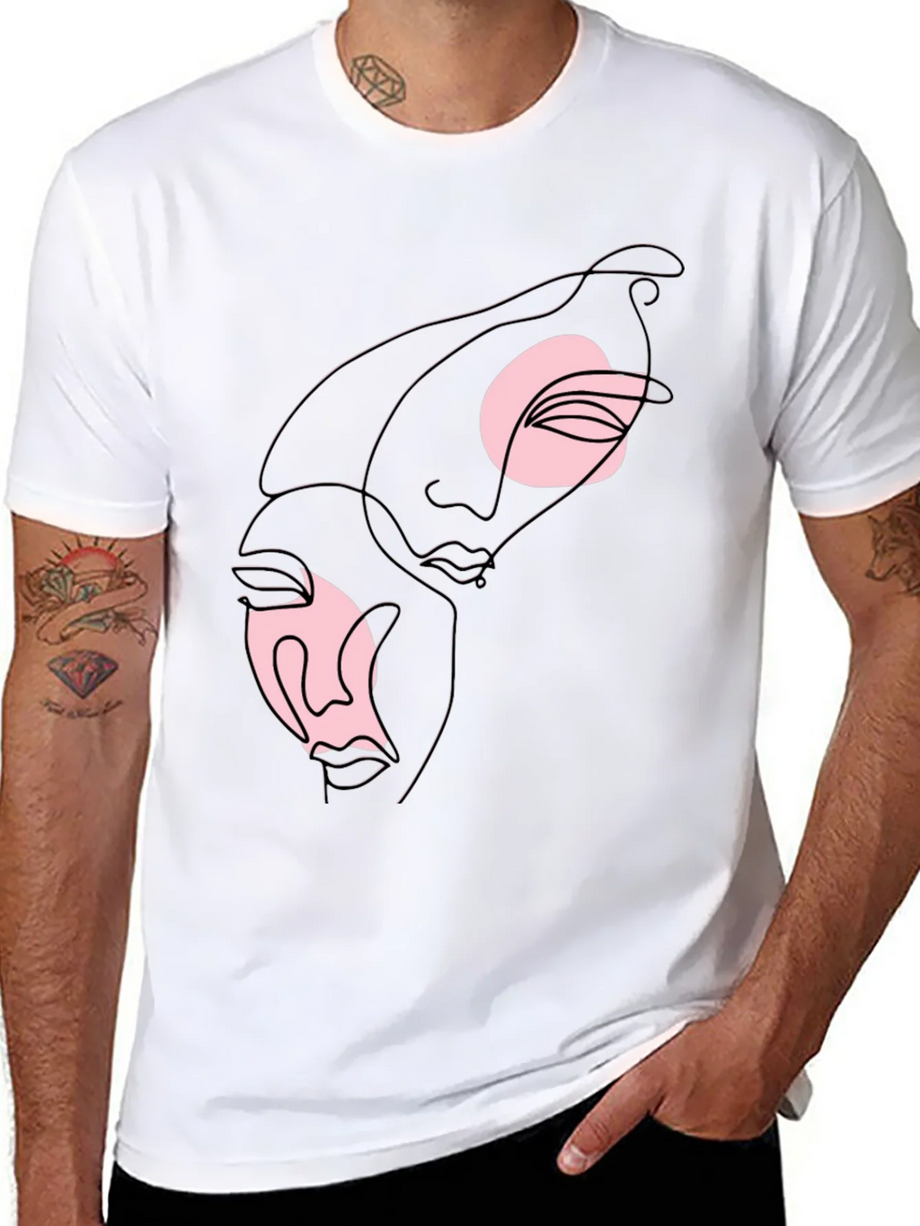 Abstract Faces Graphic Tee - Black product image 7