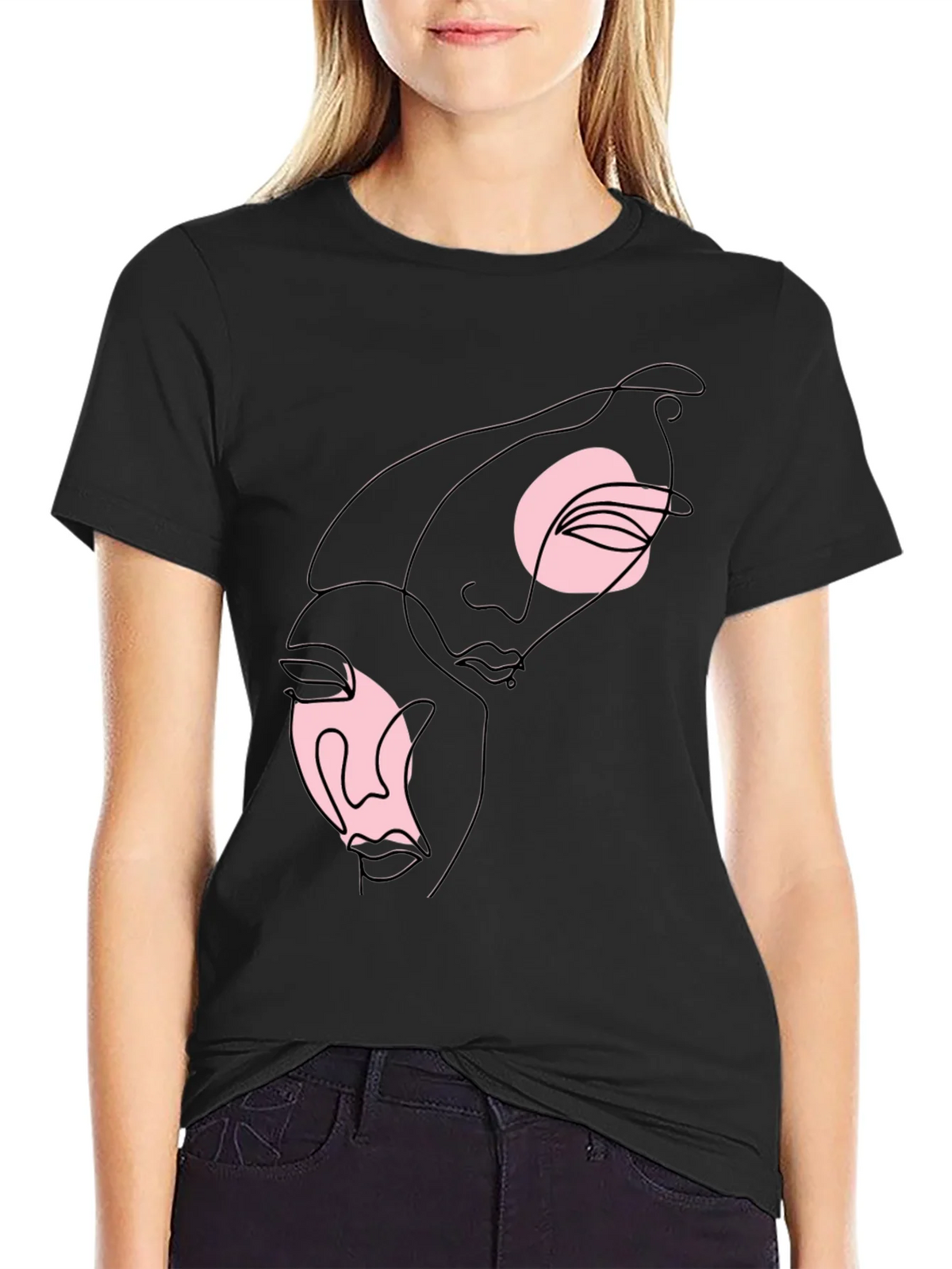 Abstract Faces Graphic Tee - Black product image 2