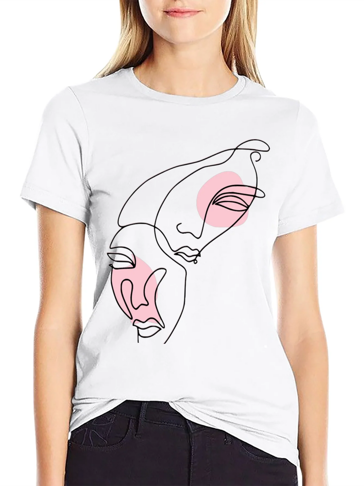 Abstract Faces Graphic Tee - Black product image 8