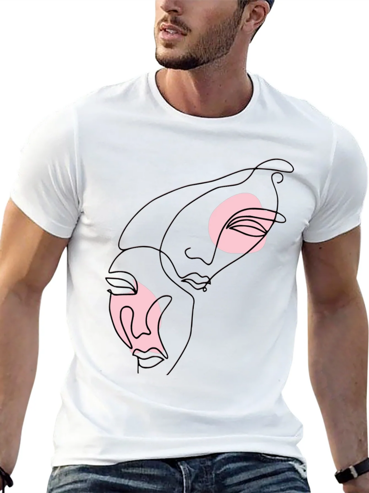 Abstract Faces Graphic Tee - Black product image 12