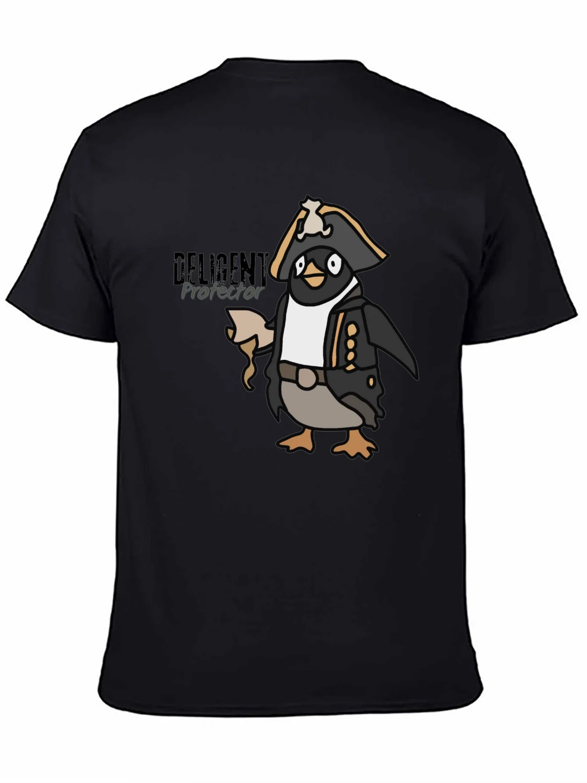 Pirate Penguin Graphic Tee - Black Cotton T-Shirt product image 4
