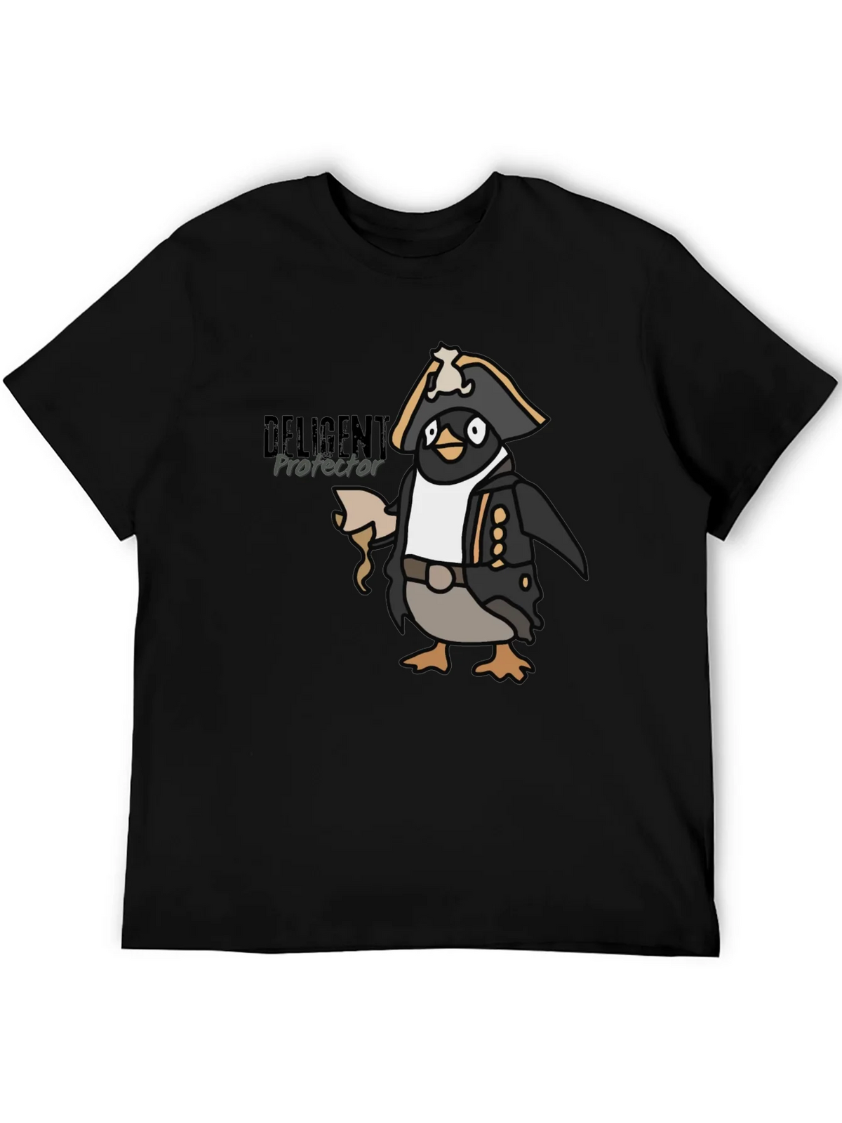 Pirate Penguin Graphic Tee - Black Cotton T-Shirt product image 5