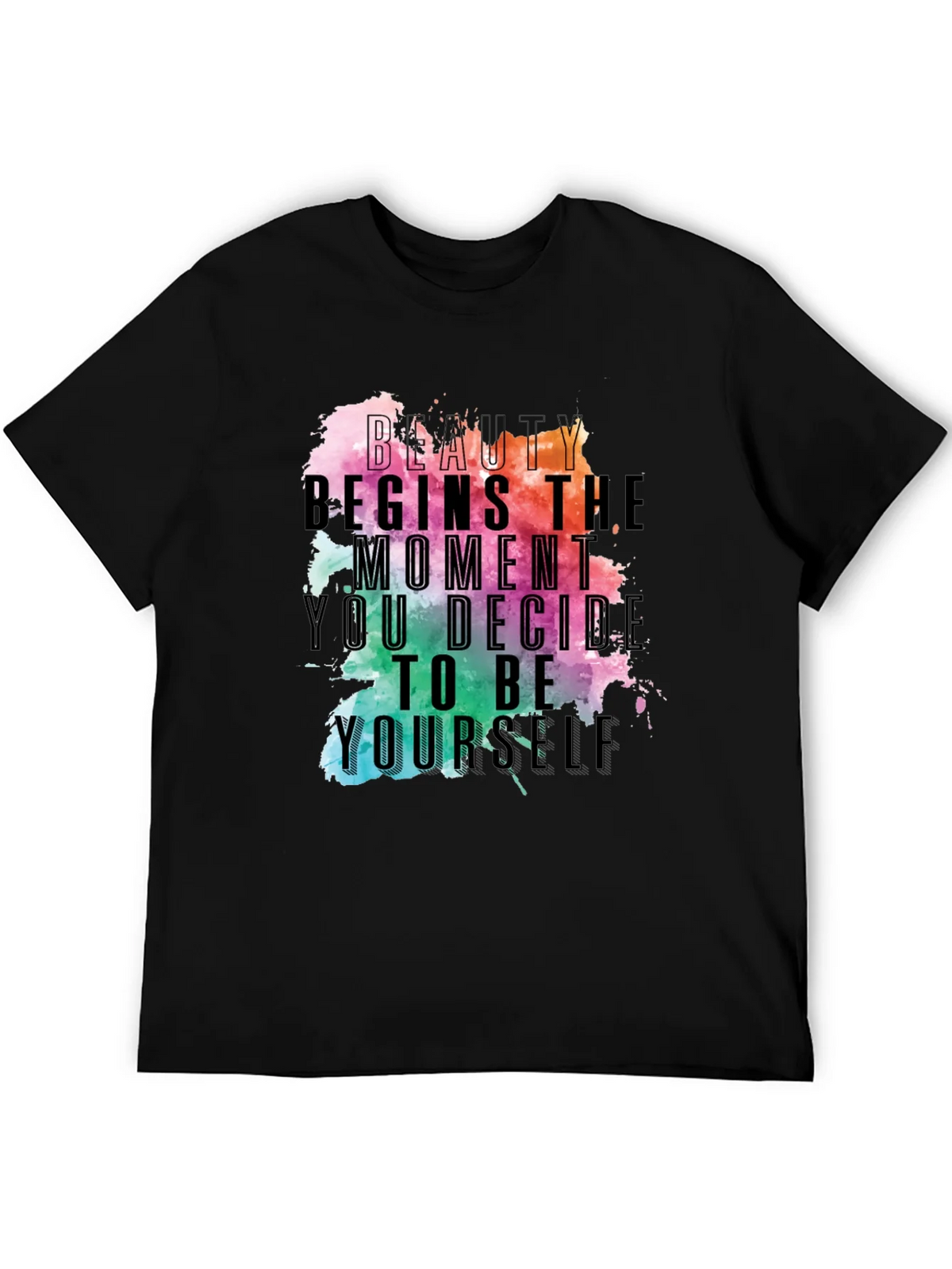 Beauty Begins Graphic Tee - Inspirational Black T-Shirt product image 5