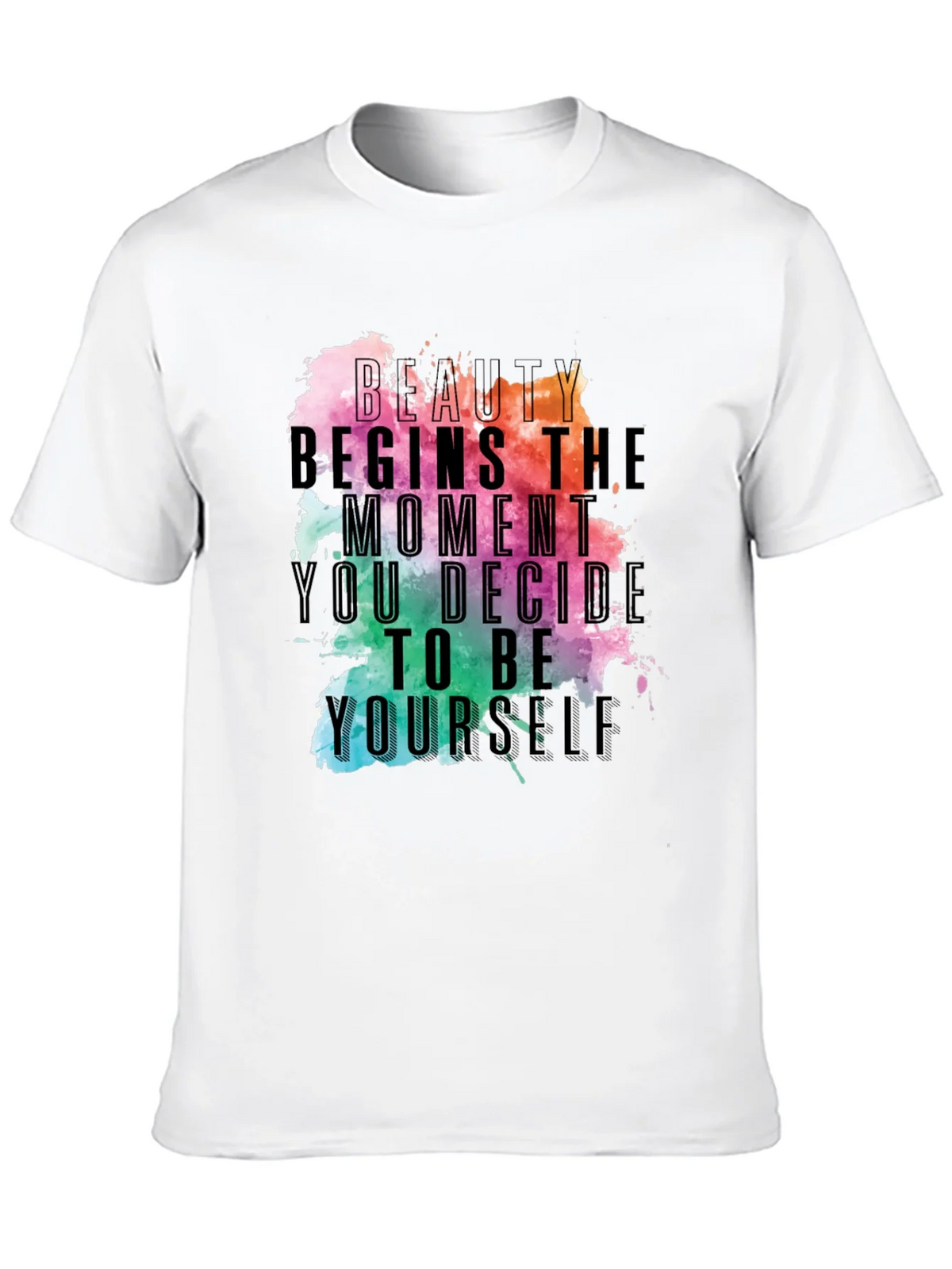Beauty Begins Graphic Tee - Inspirational Black T-Shirt product image 9