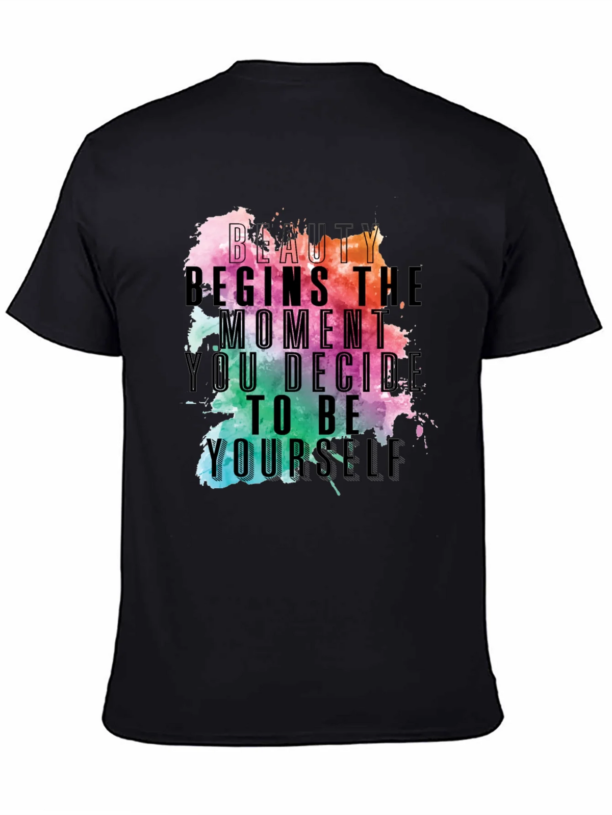 Beauty Begins Graphic Tee - Inspirational Black T-Shirt product image 4