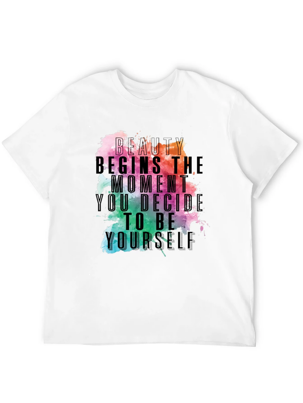 Beauty Begins Graphic Tee - Inspirational Black T-Shirt product image 11
