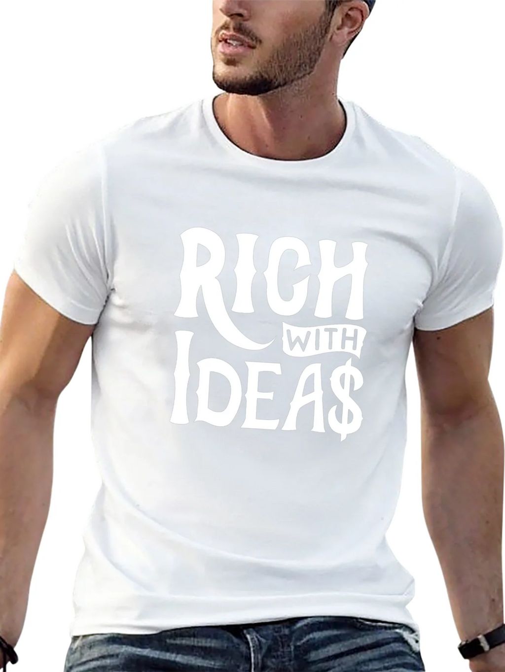Rich with Ideas Graphic T-Shirt - Black Crew Neck Tee product image 12