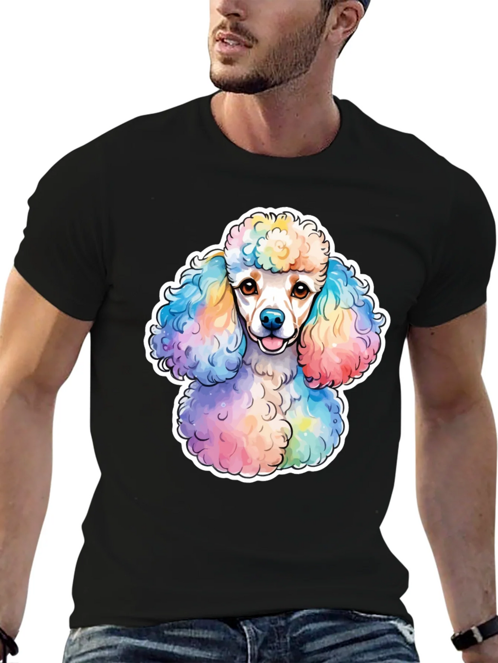 Rainbow Poodle Graphic Tee - Trendy Dog Lover Shirt product image 6