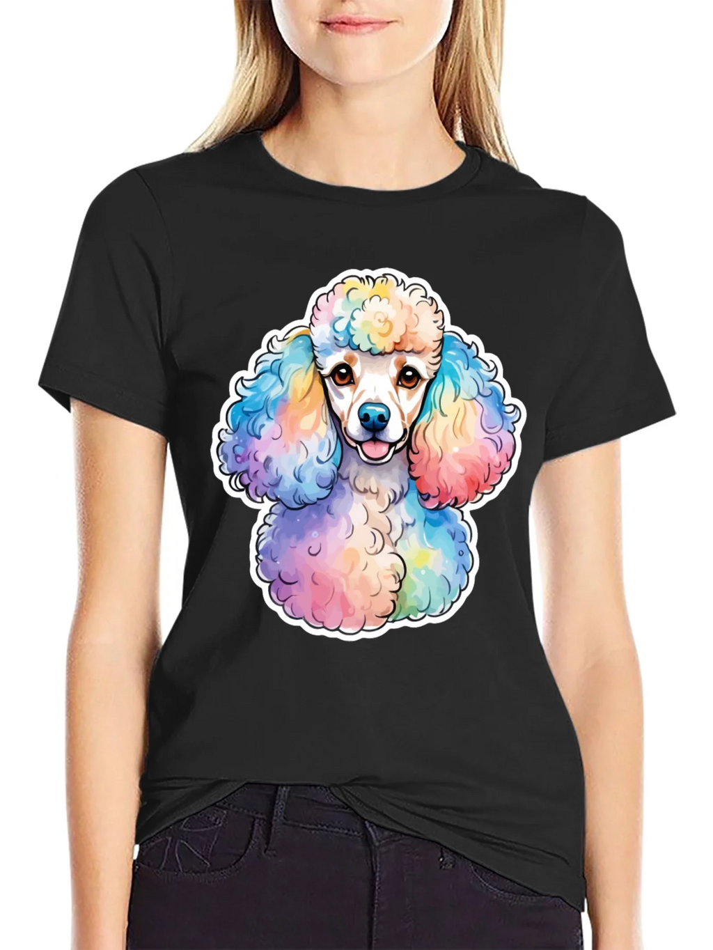 Rainbow Poodle Graphic Tee - Trendy Dog Lover Shirt product image 2