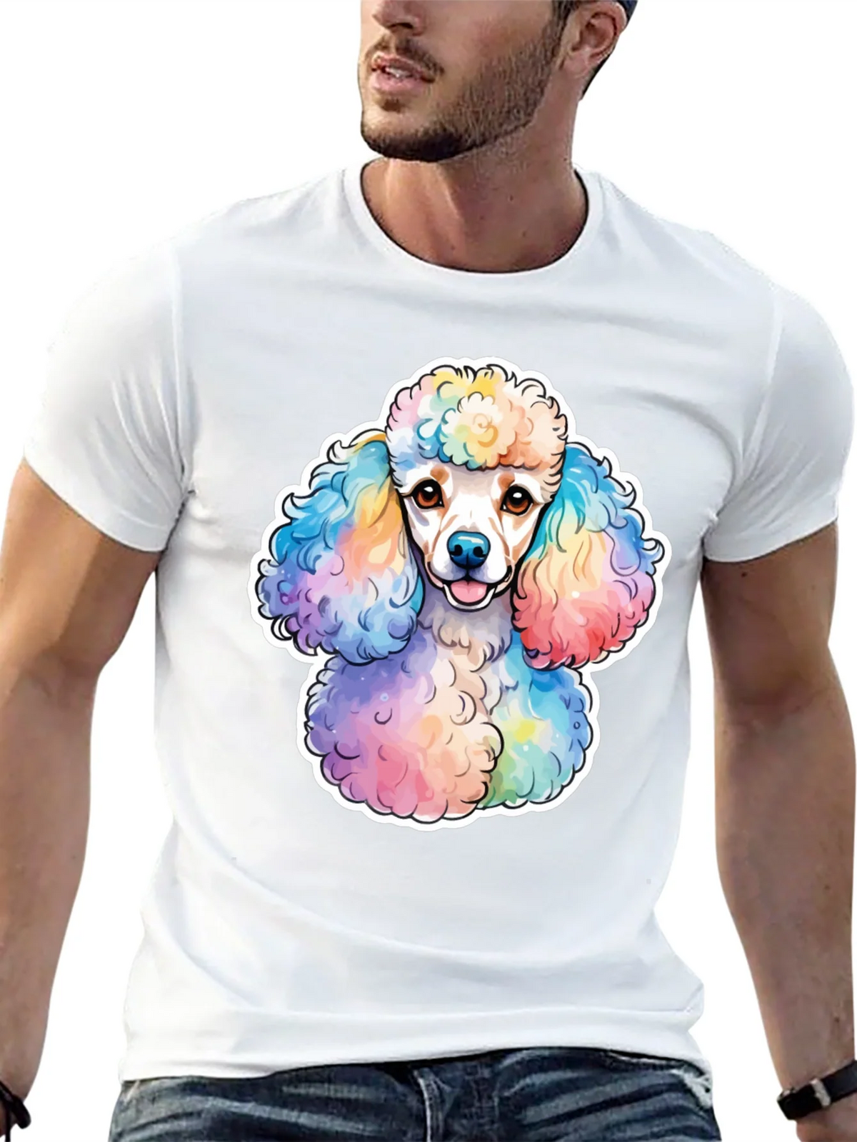 Rainbow Poodle Graphic Tee - Trendy Dog Lover Shirt product image 12
