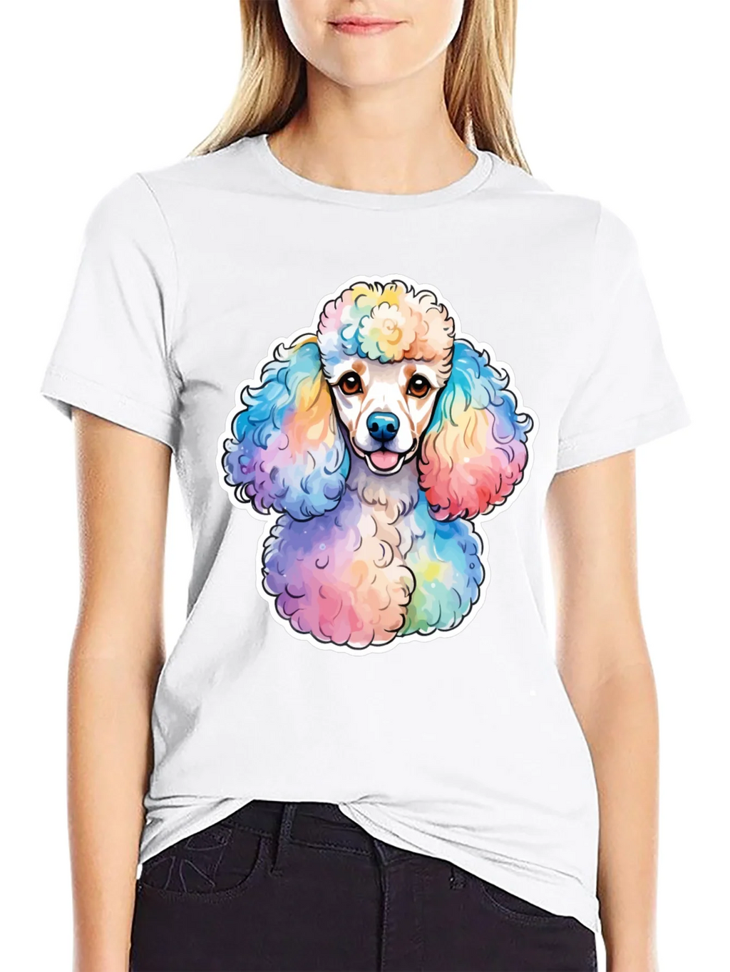 Rainbow Poodle Graphic Tee - Trendy Dog Lover Shirt product image 8