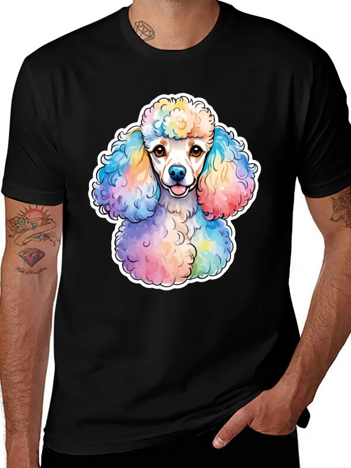 Rainbow Poodle Graphic Tee - Trendy Dog Lover Shirt product image 1