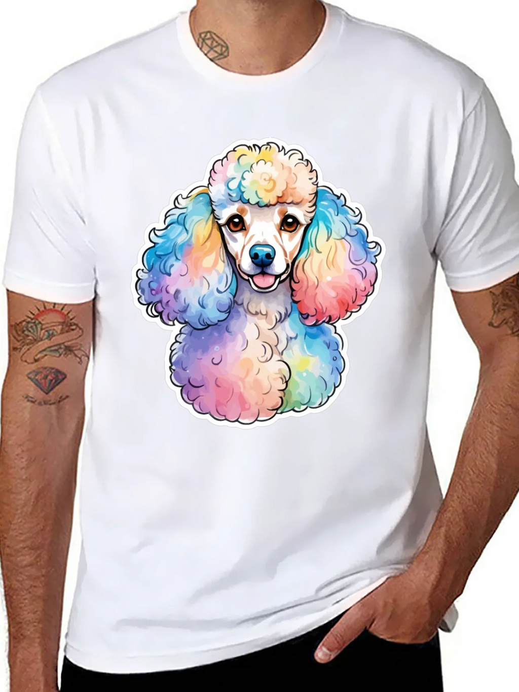 Rainbow Poodle Graphic Tee - Trendy Dog Lover Shirt product image 7