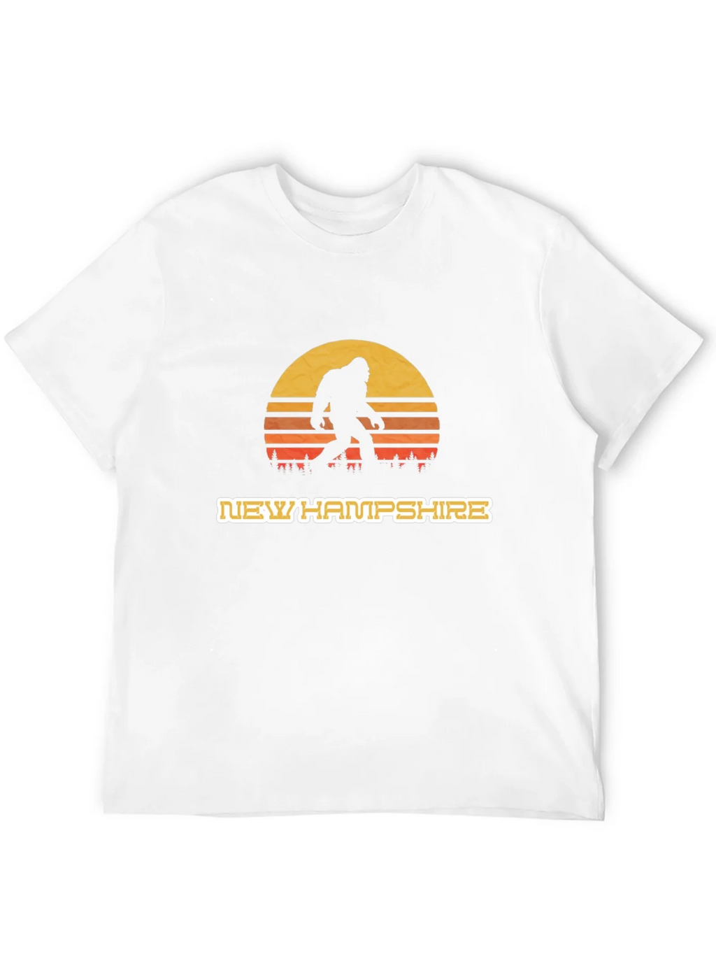 New Hampshire Bigfoot T-Shirt - Retro Sunset Design product image 9