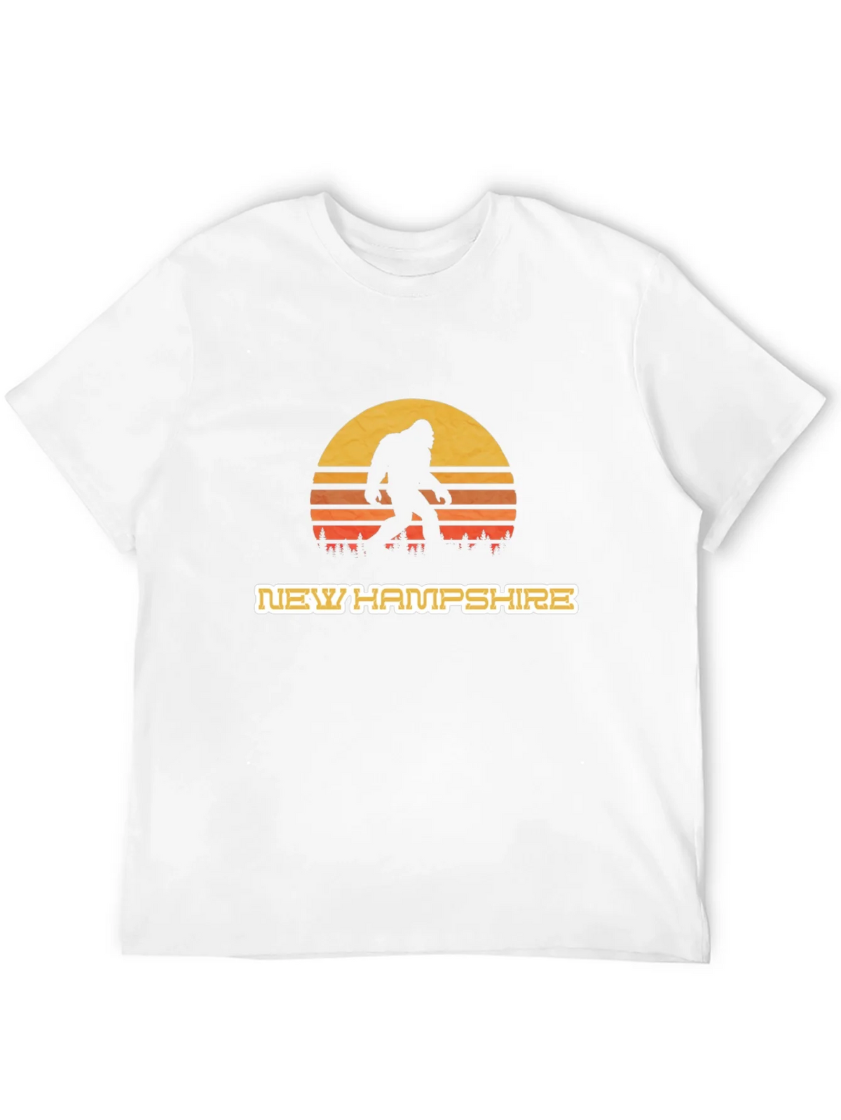New Hampshire Bigfoot T-Shirt - Retro Sunset Design product image 9