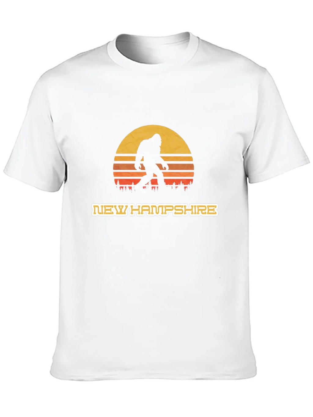 New Hampshire Bigfoot T-Shirt - Retro Sunset Design product image 8