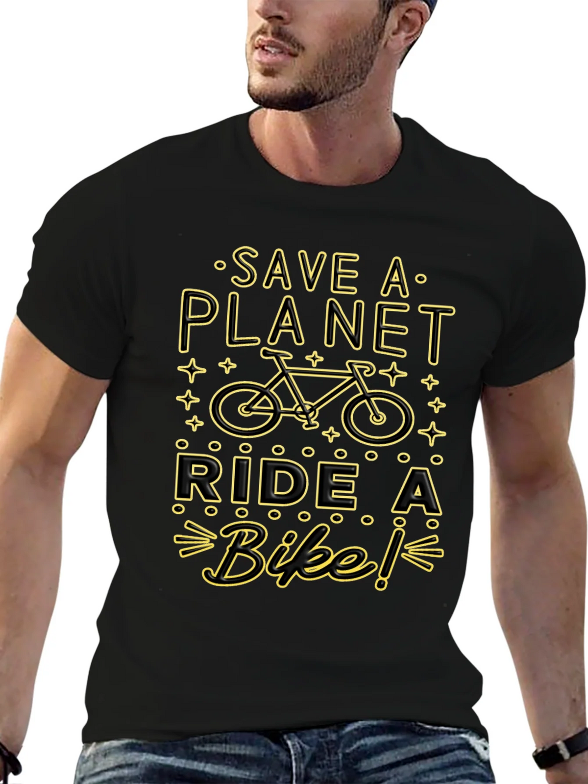Save the Planet Ride a Bike Graphic Tee product image 6