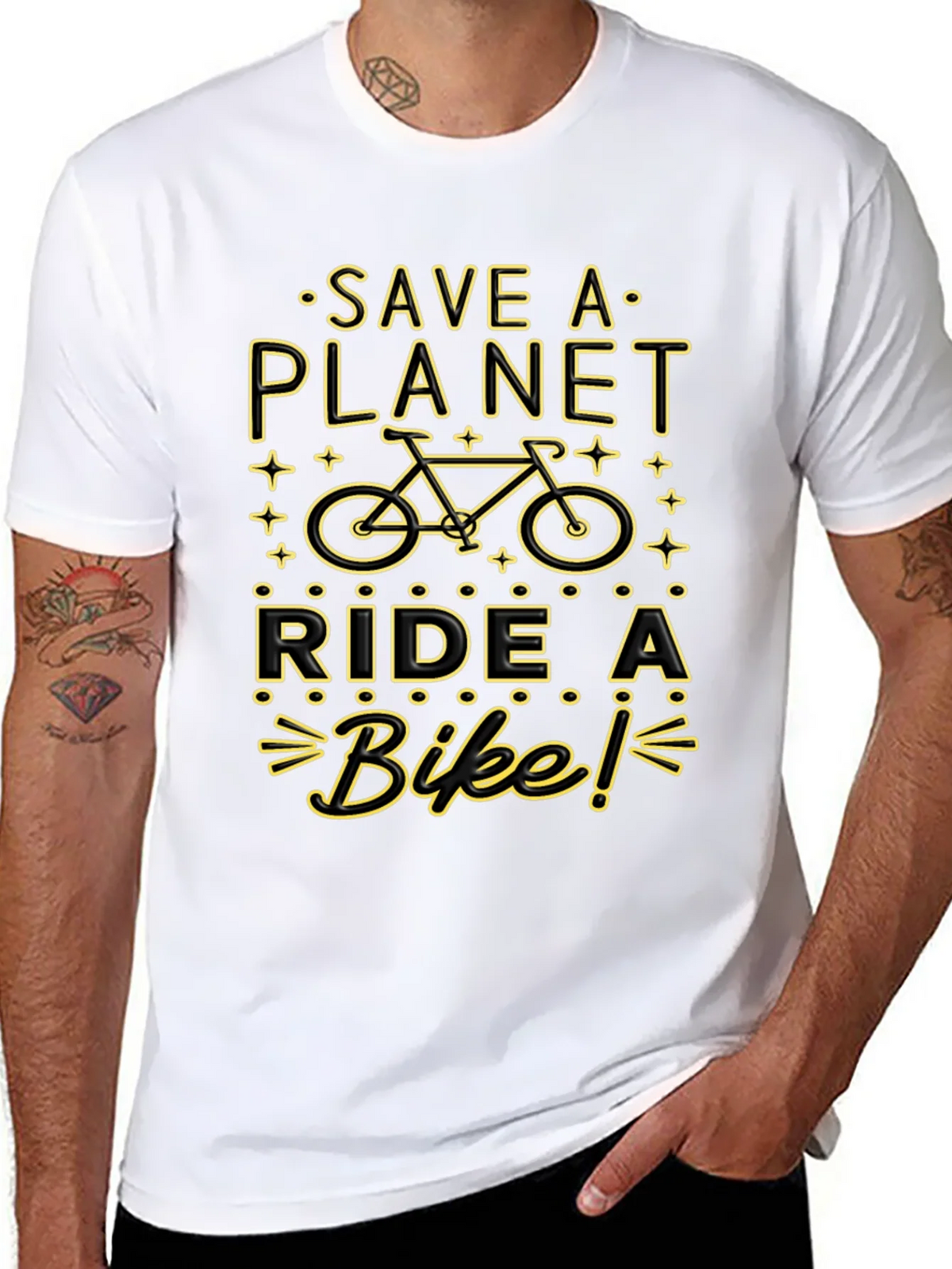 Save the Planet Ride a Bike Graphic Tee product image 7