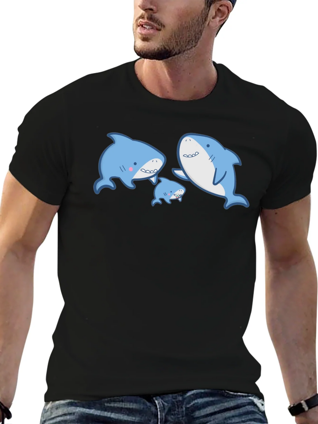 Cute Shark Family Graphic T-Shirt product image 6