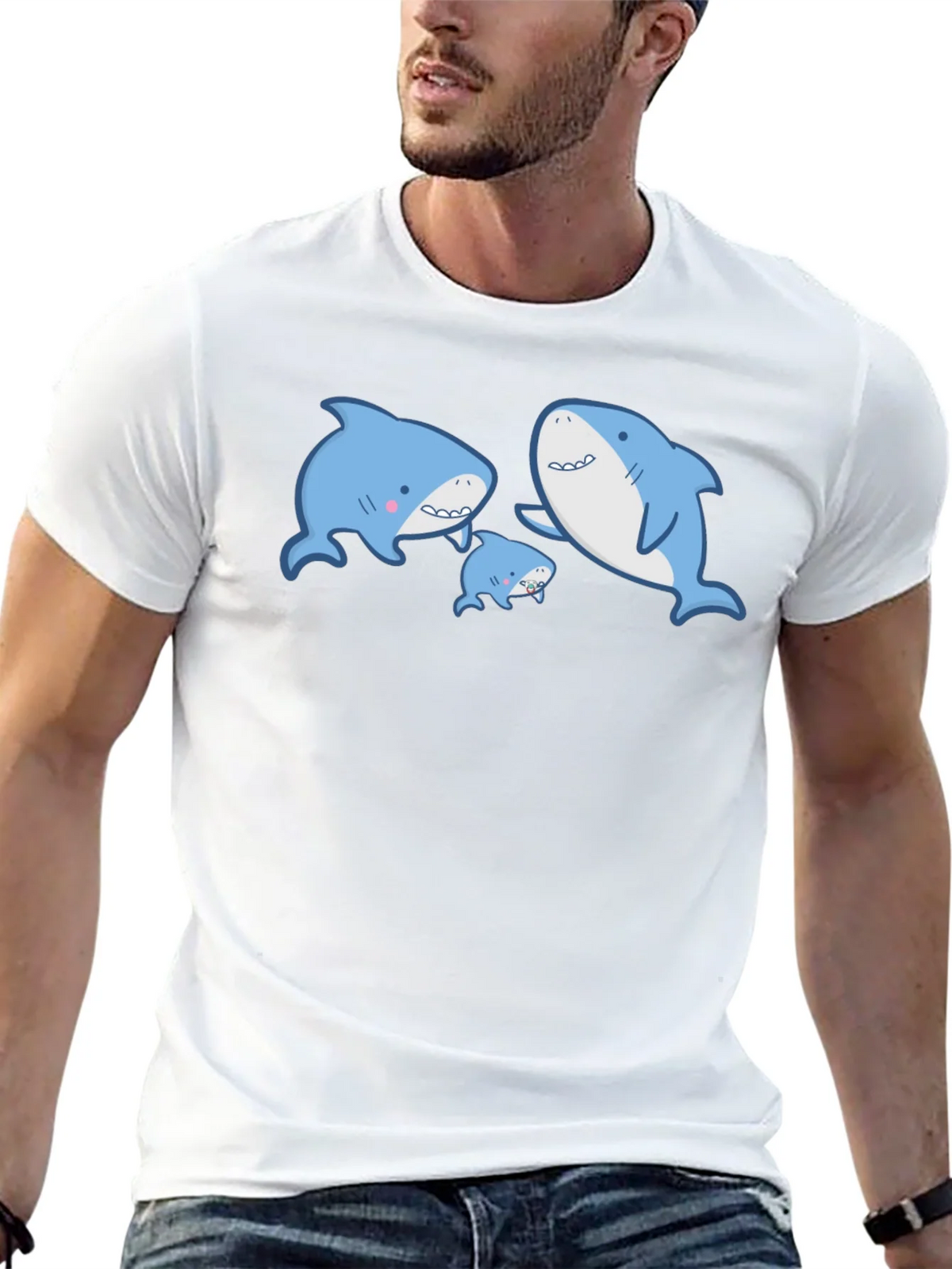 Cute Shark Family Graphic T-Shirt product image 12