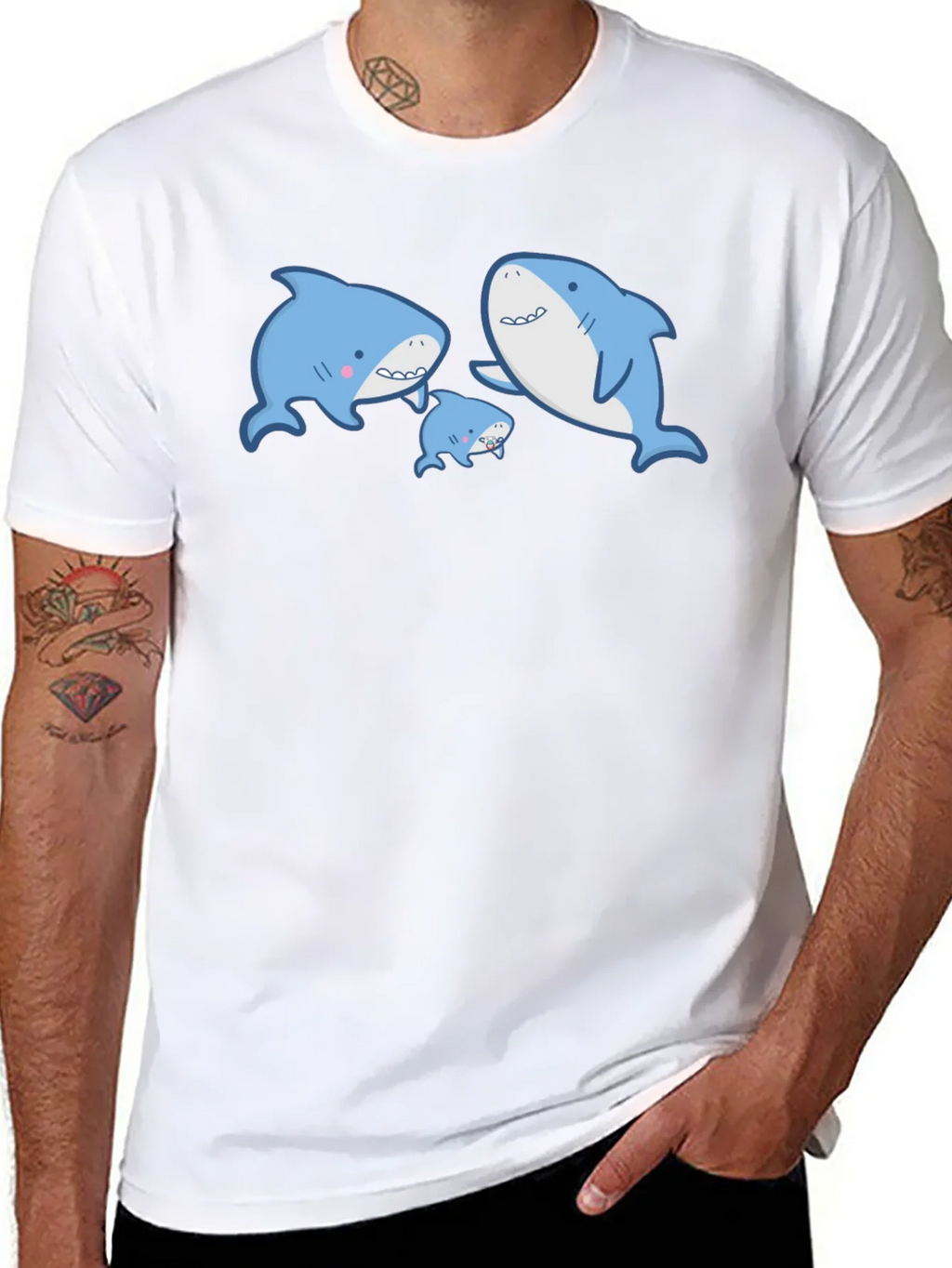 Cute Shark Family Graphic T-Shirt product image 7