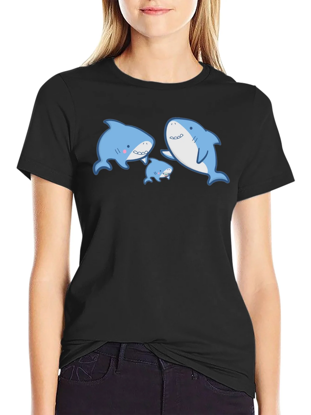 Cute Shark Family Graphic T-Shirt product image 2