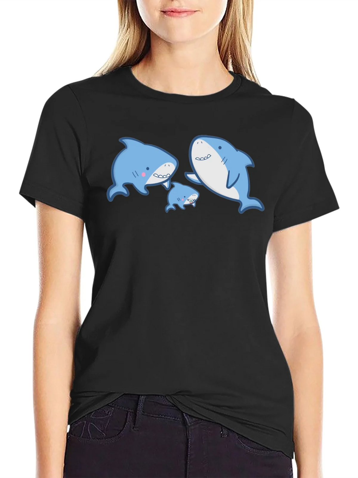Cute Shark Family Graphic T-Shirt product image 2