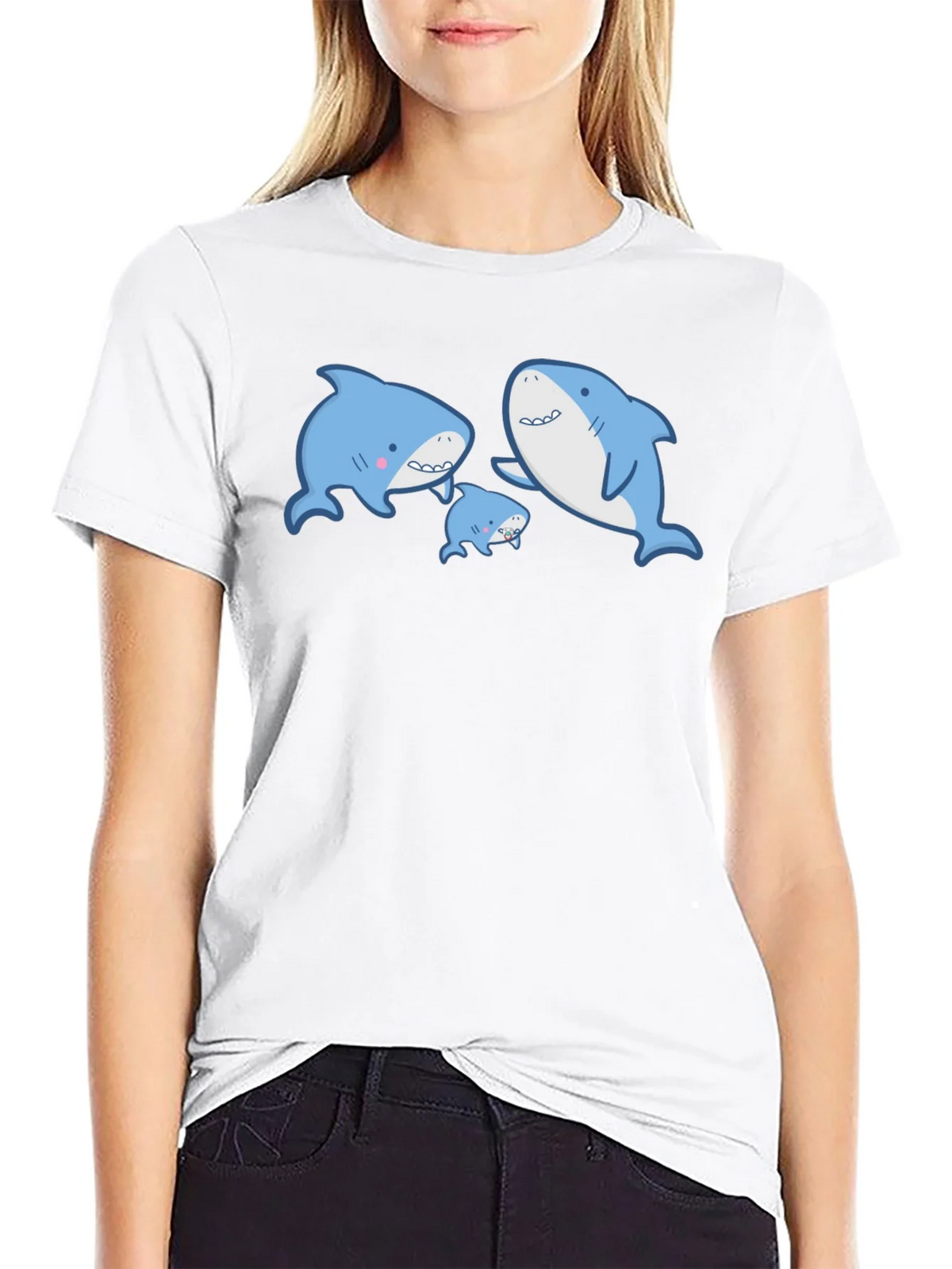 Cute Shark Family Graphic T-Shirt product image 8