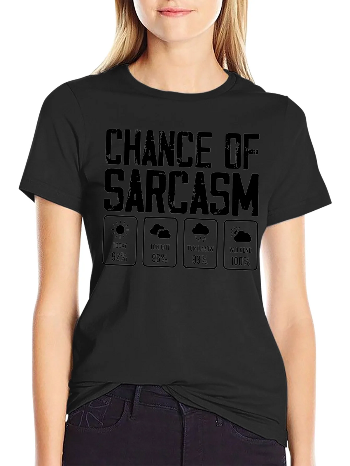 Sarcasm Weather Report Graphic Novelty T-Shirt product image 2