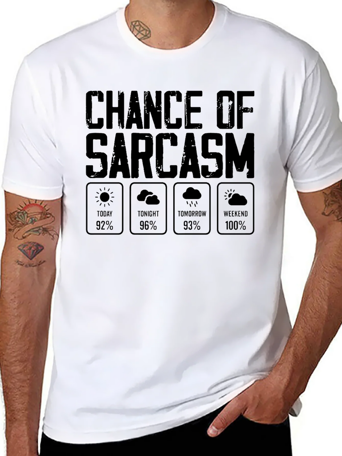 Sarcasm Weather Report Graphic Novelty T-Shirt product image 7