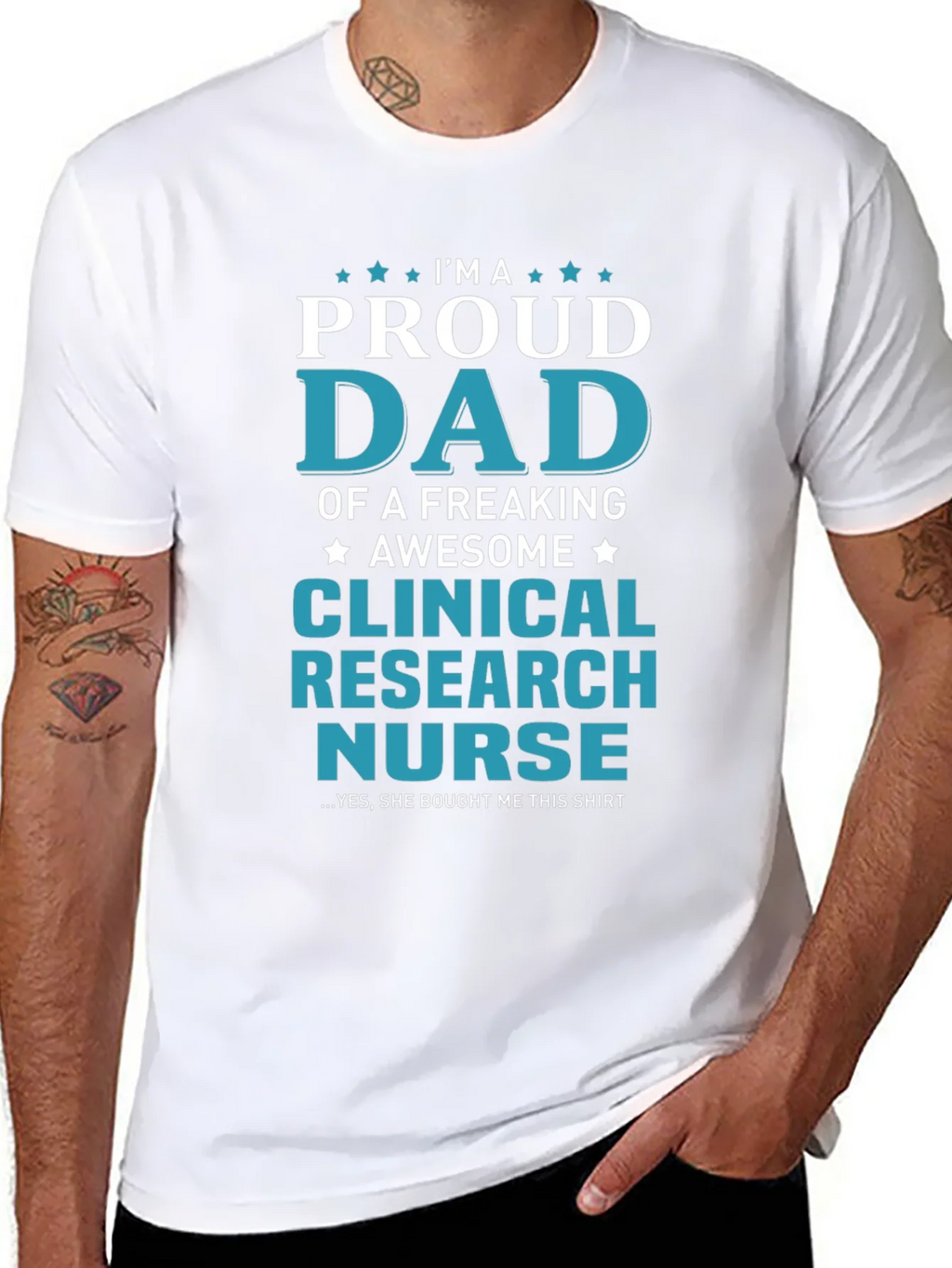 Proud Dad Clinical Research Nurse Graphic T-Shirt product image 7