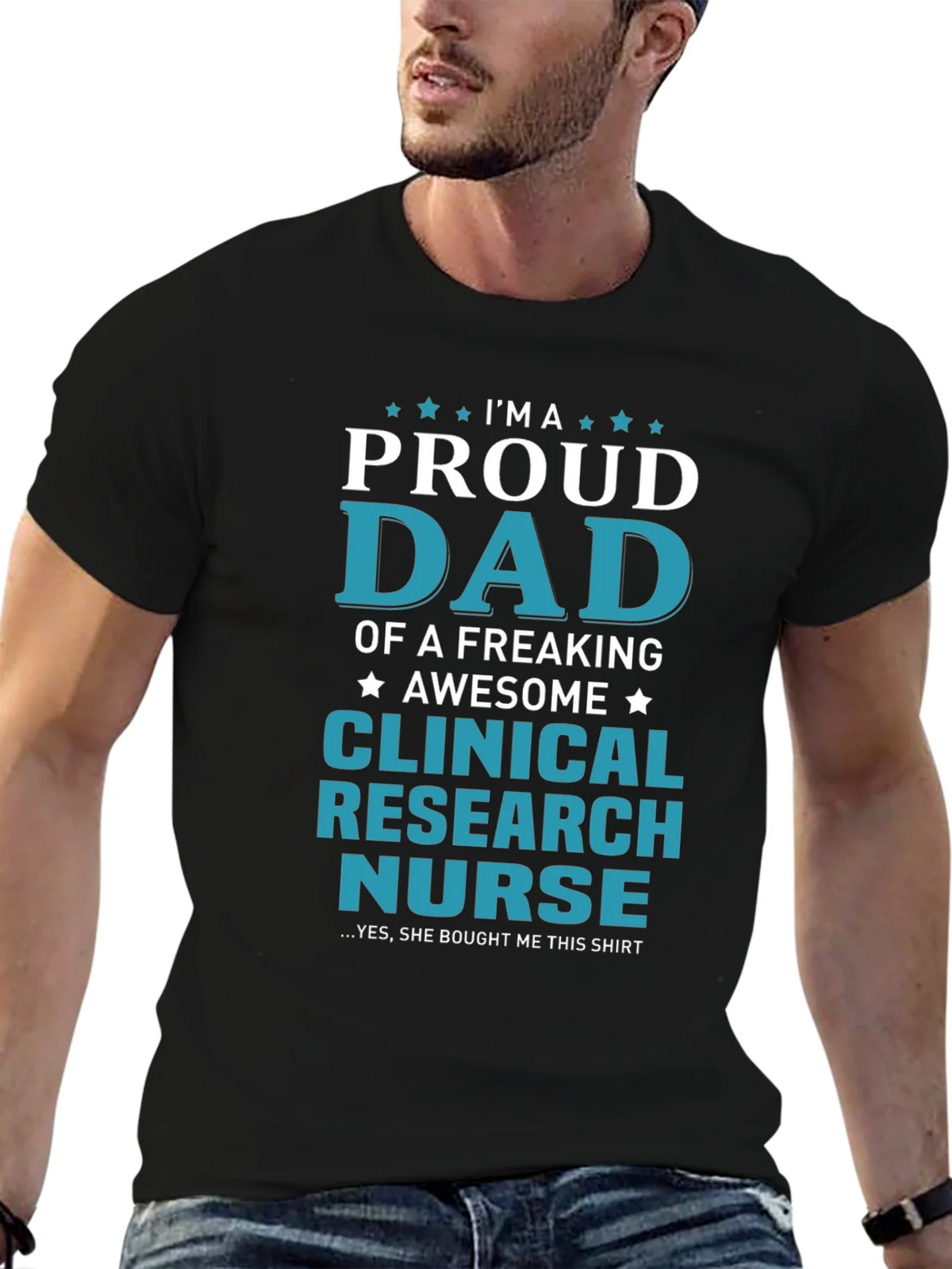 Proud Dad Clinical Research Nurse Graphic T-Shirt product image 6