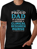 Proud Dad Clinical Research Nurse Graphic T-Shirt product image 1