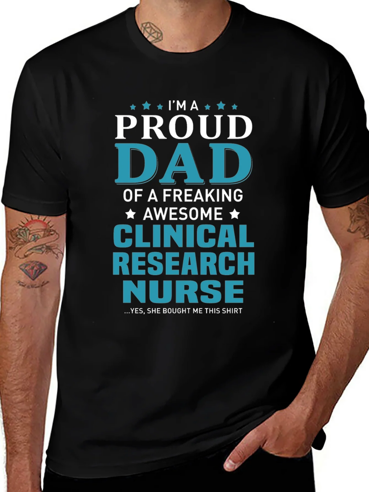 Proud Dad Clinical Research Nurse Graphic T-Shirt product image 1