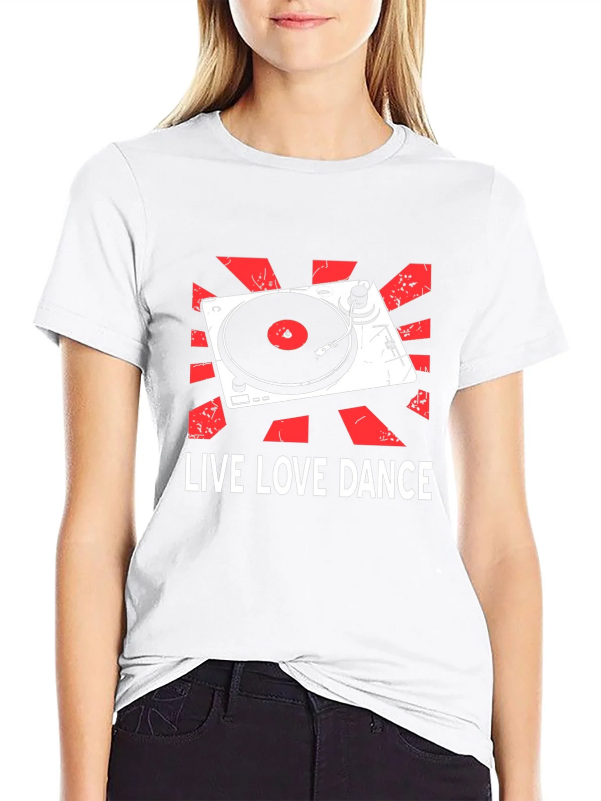 Live Love Dance DJ Turntable Graphic T-Shirt product image 8