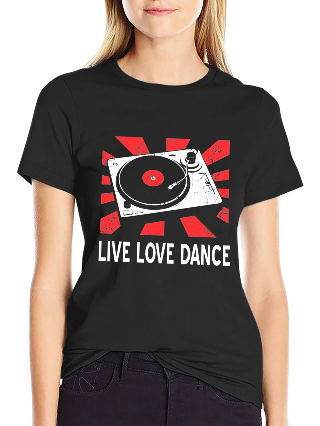 Live Love Dance DJ Turntable Graphic T-Shirt product image 2