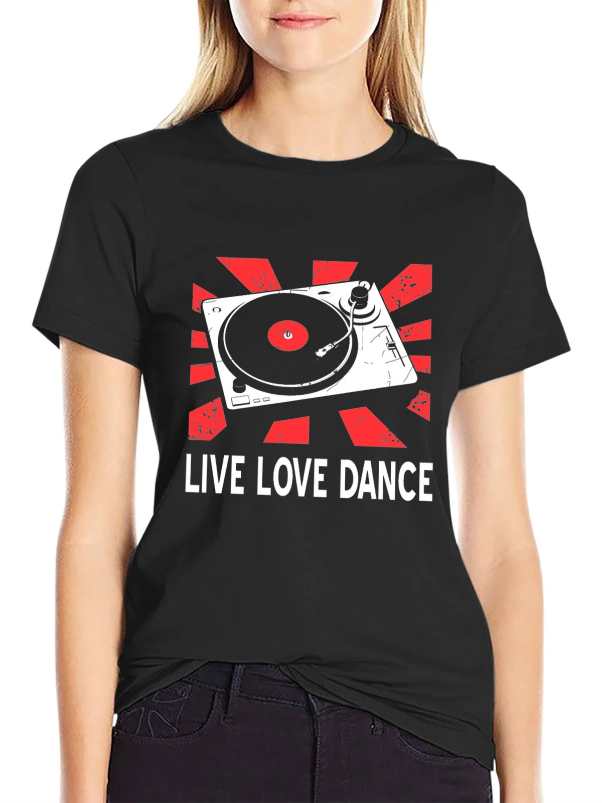 Live Love Dance DJ Turntable Graphic T-Shirt product image 2