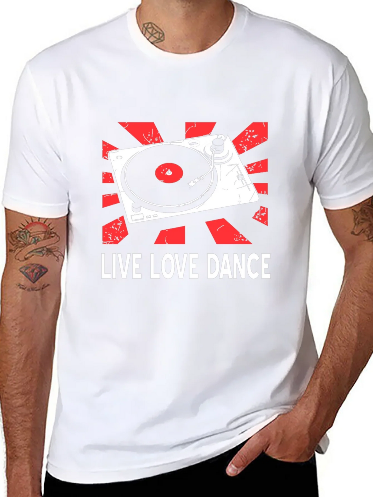 Live Love Dance DJ Turntable Graphic T-Shirt product image 7