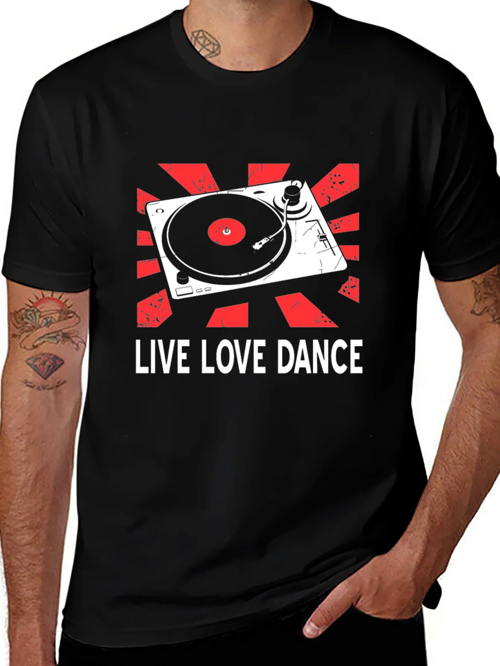 Live Love Dance DJ Turntable Graphic T-Shirt product image 1