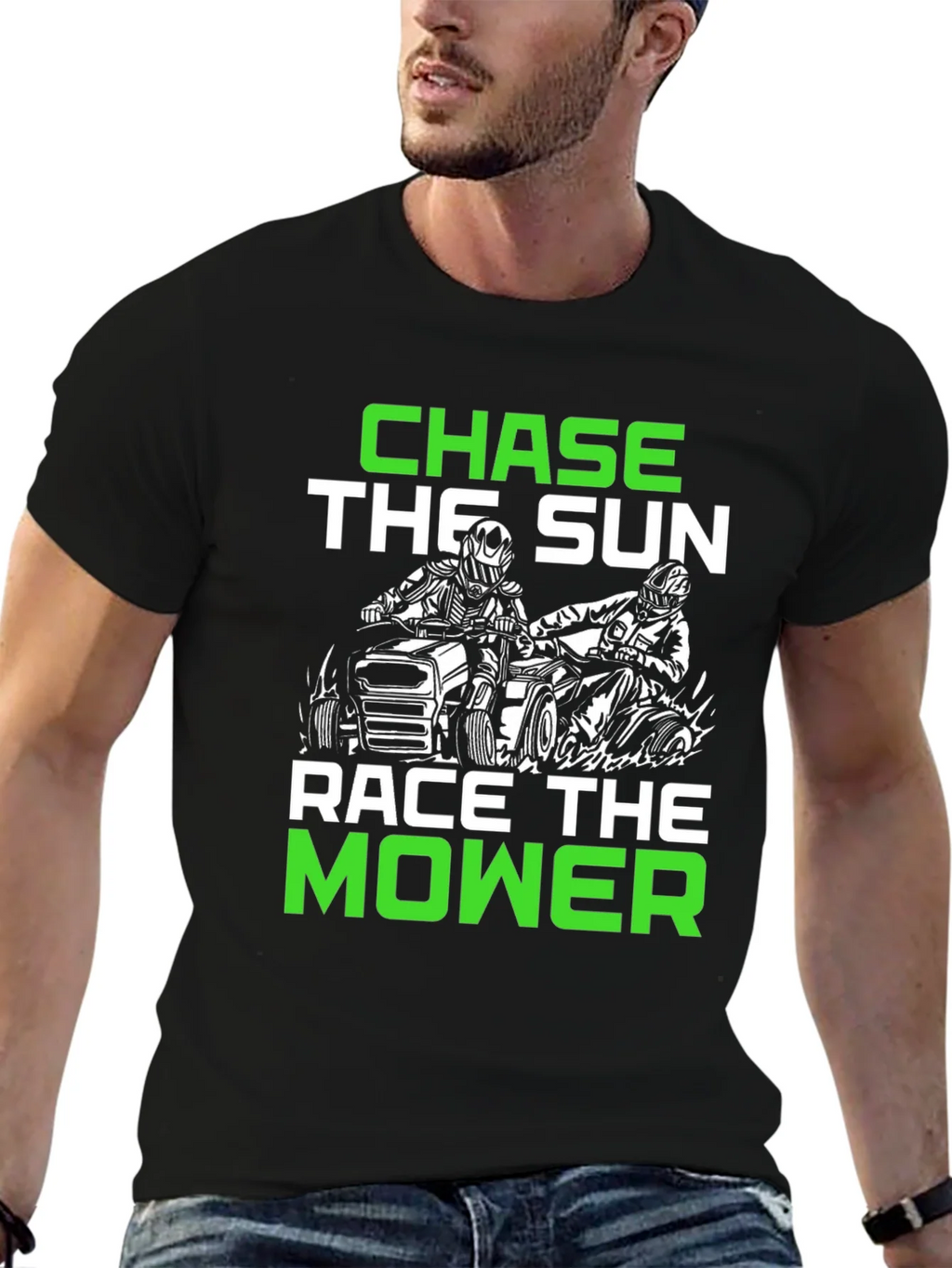 Chase the Sun Race Mower Black T-Shirt product image 6