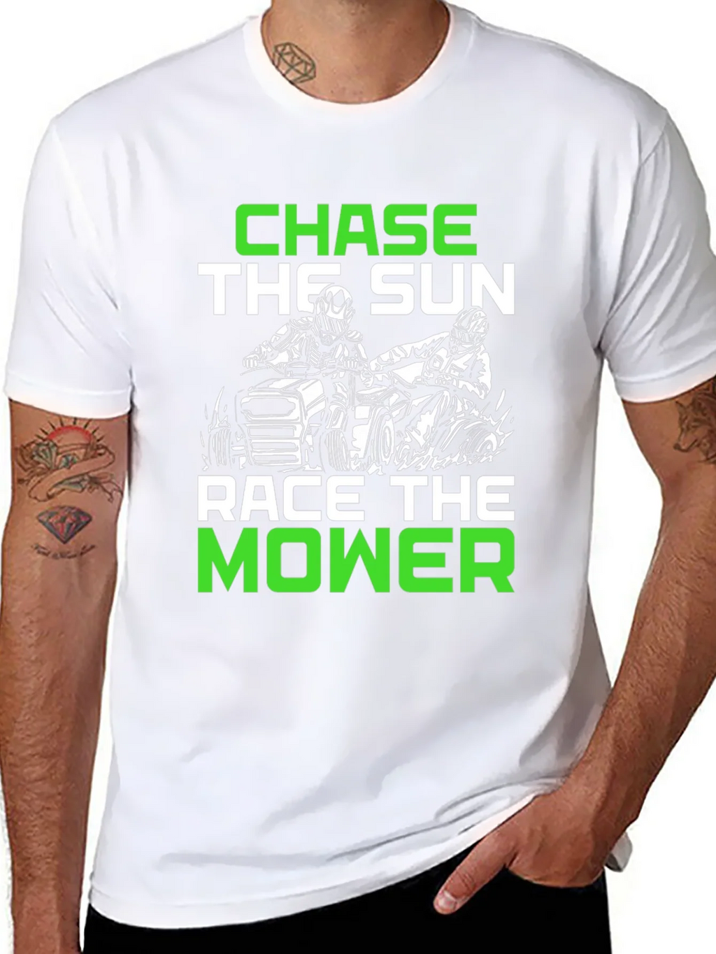 Chase the Sun Race Mower Black T-Shirt product image 7