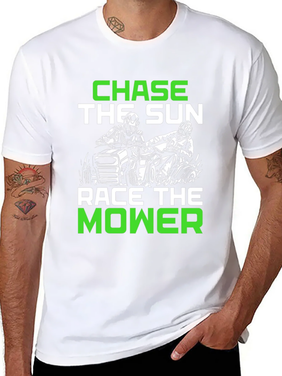Chase the Sun Race Mower Black T-Shirt product image 7
