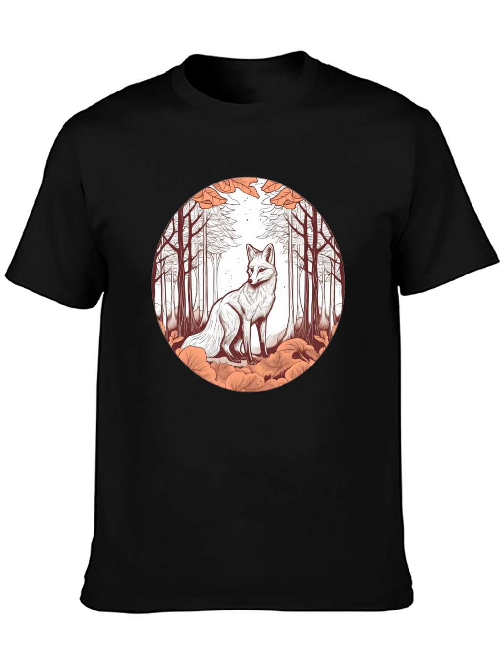 Fox in Forest Graphic Tee - Unique Art T-Shirt product image 3